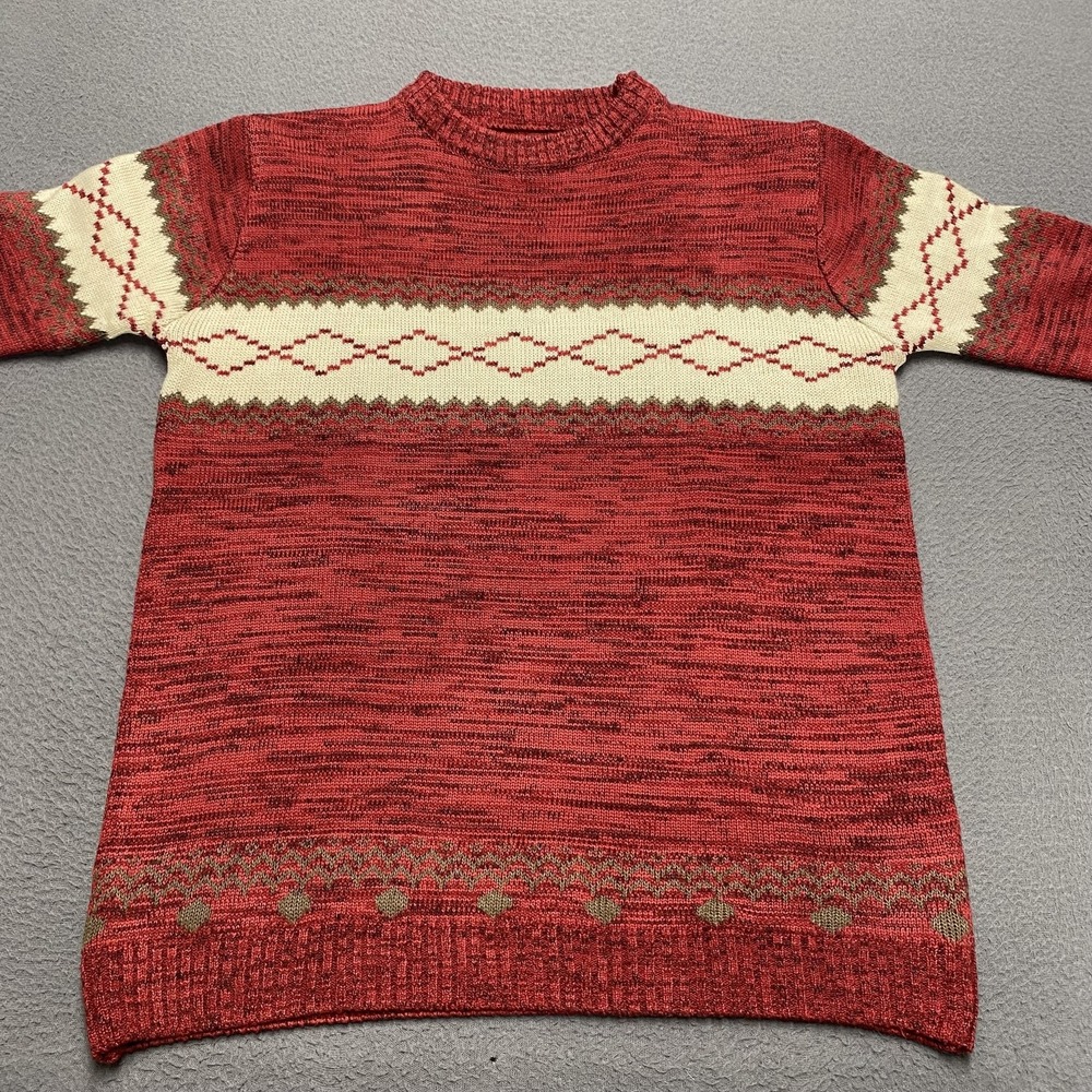 Zixaci Sweater Mens Medium Crewneck Pullover Knit Geometric Cotton Blend Casual - Picture 4 of 8